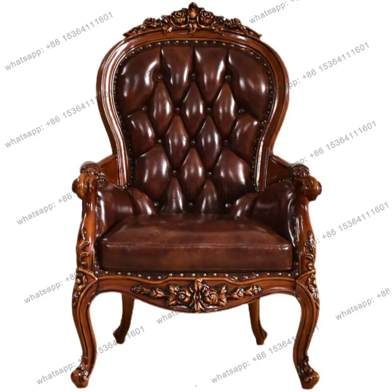 American all-solid wood leather sofa single leisure living room meeting chair
American all-solid wood leather sofa single leisure living room meeting chair