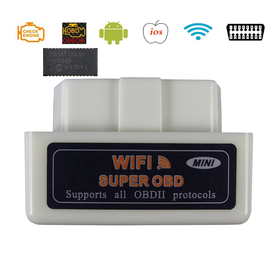 WIFI OBD2 ELM327 V1.5 Car Diagnostic Scanner For iOS/Android ELM 327 V 1.5 OBDII Elm-327 WI-FI OBD 2 ii Auto Diagnostic-Tools
WIFI OBD2 ELM327 V1.5 Car Diagnostic Scanner For iOS/Android ELM 327 V 1.5 OBDII Elm-327 WI-FI OBD 2 ii Auto Diagnostic-Tools