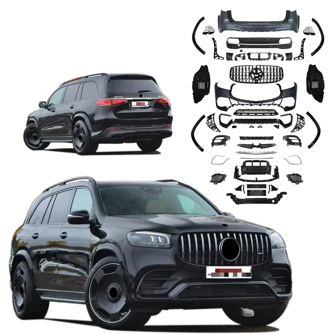 Комплект кузова для автоматического подтяжки лица для Mercedes-Benz для GLS X167 2020-2022, обновление в GLS63 AMG Style, передний задний бампер в сборе, решетка
Комплект кузова для автоматического подтяжки лица для Mercedes-Benz для GLS X167 2020-2022, обновление в GLS63 AMG Style, передний задний бампер в сборе, решетка