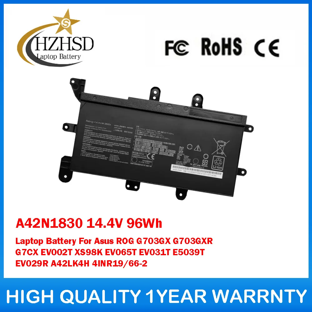 A42N1830 14,4 В 96 Втч аккумулятор для ноутбука Asus ROG G703GX G703GXR G7CX EV002T XS98K EV065T EV031T E5039T EV029R A42LK4H 4INR19/66-2
A42N1830 14,4 В 96 Втч аккумулятор для ноутбука Asus ROG G703GX G703GXR G7CX EV002T XS98K EV065T EV031T E5039T EV029R A42LK4H 4INR19/66-2