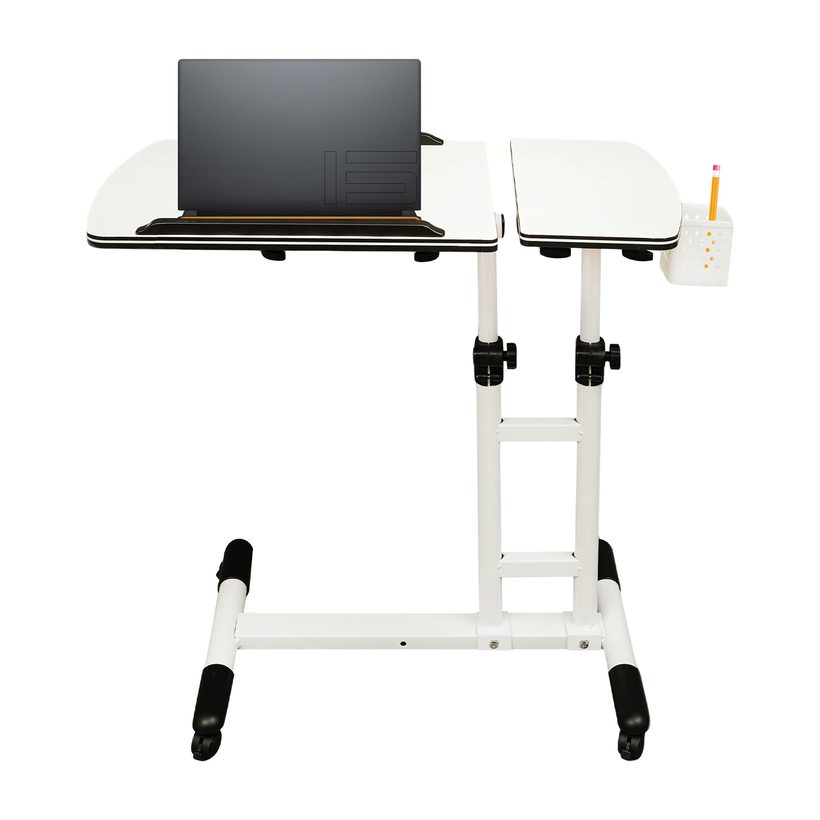 Height Adjustable Side Table with Wheels, 25.6-37.4in Computer Desk with Tilt Top & Pen Holder, Mobile Workstation for Home Office
Height Adjustable Side Table with Wheels, 25.6-37.4in Computer Desk with Tilt Top & Pen Holder, Mobile Workstation for Home Office