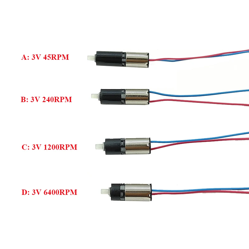DC 3V 3.7V 45RPM-6400RPM Mini Tiny 6mm Planetary Gearbox Gear Reducer Motor Micro Coreless Geared Motor DIY Hobby Toy Robot Lock
DC 3V 3.7V 45RPM-6400RPM Mini Tiny 6mm Planetary Gearbox Gear Reducer Motor Micro Coreless Geared Motor DIY Hobby Toy Robot Lock