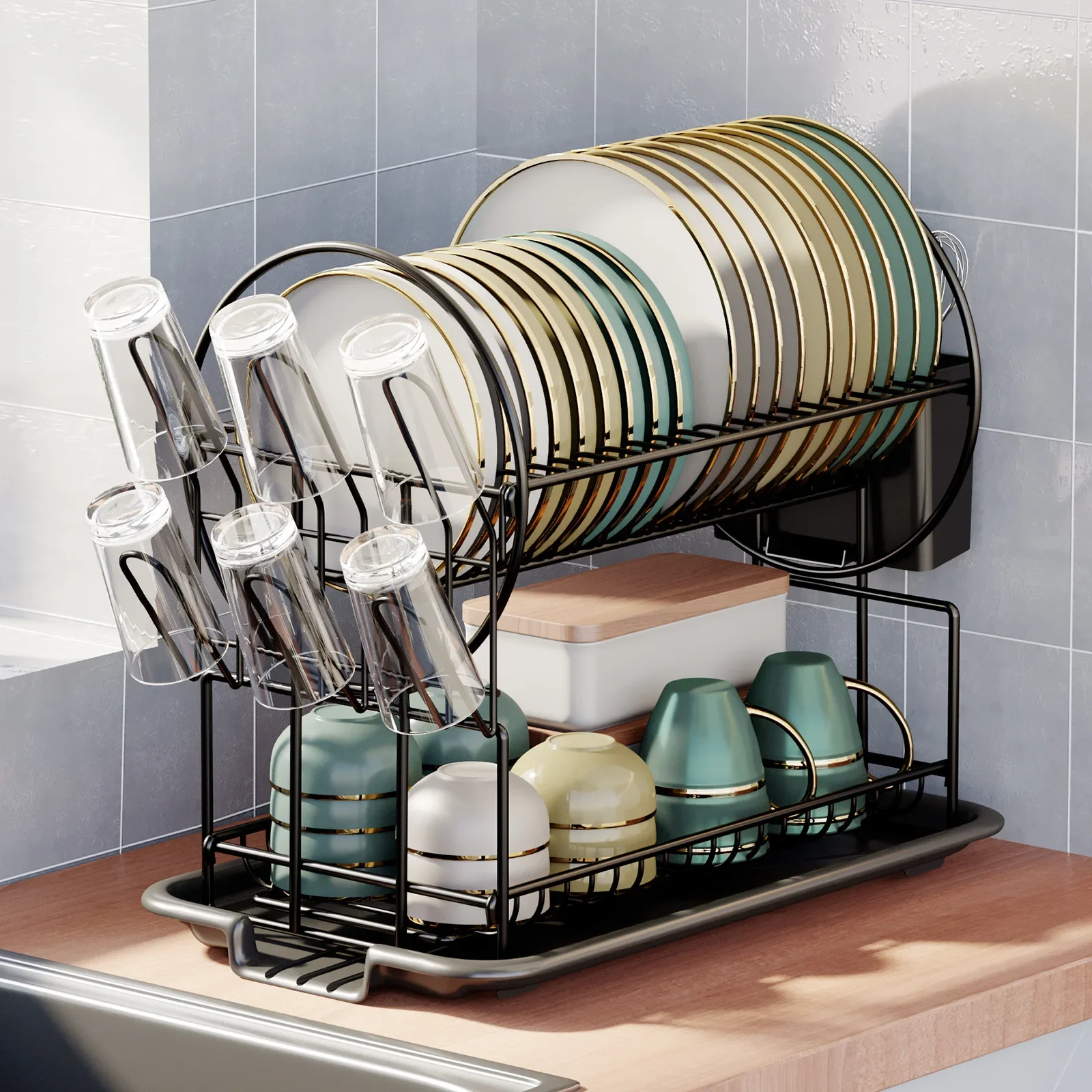 Kitchen Dish Bowl Drainer Storage Rack with Drainboard Chopsticks Knife Fork Water Cup Organizer Kitchen Counter Organizer
Kitchen Dish Bowl Drainer Storage Rack with Drainboard Chopsticks Knife Fork Water Cup Organizer Kitchen Counter Organizer