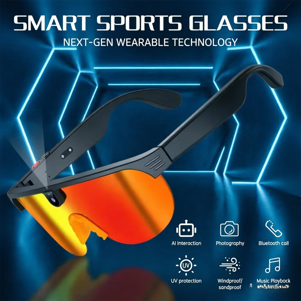 High Quality Men Smart Sports Glasses Camera Video Recording Translation Bluetooth Call Cycling Sunglasses
High Quality Men Smart Sports Glasses Camera Video Recording Translation Bluetooth Call Cycling Sunglasses