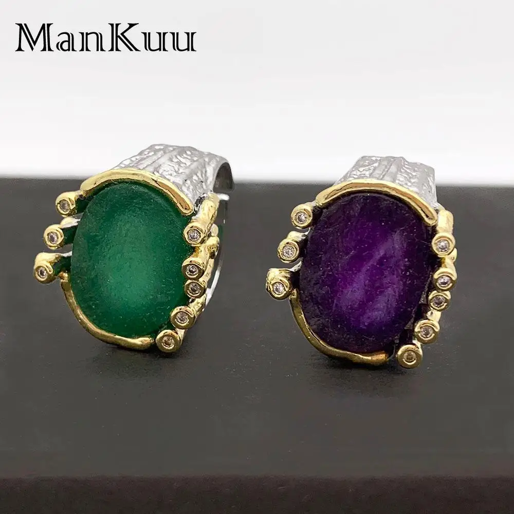 mankuu natural crystal rough stones oval amethyst aventurine double gold plated adjustable rings for charm women gifts party
mankuu natural crystal rough stones oval amethyst aventurine double gold plated adjustable rings for charm women gifts party