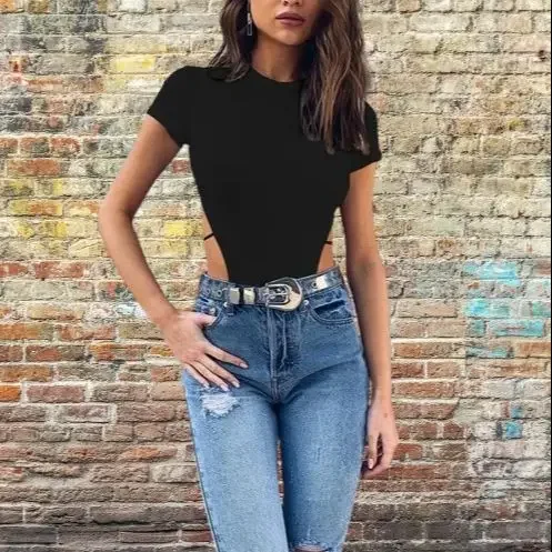 Europe and America sexy thin ribbon jumpsuit fashion routine round neck jumpsuit top women's dress
Europe and America sexy thin ribbon jumpsuit fashion routine round neck jumpsuit top women's dress