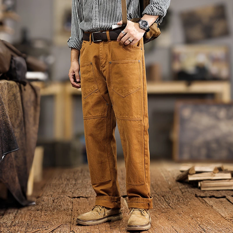 JXNX136 American tide design sense of work casual trousers men's new heavyweight pockets splicing loose straight trousers
JXNX136 American tide design sense of work casual trousers men's new heavyweight pockets splicing loose straight trousers