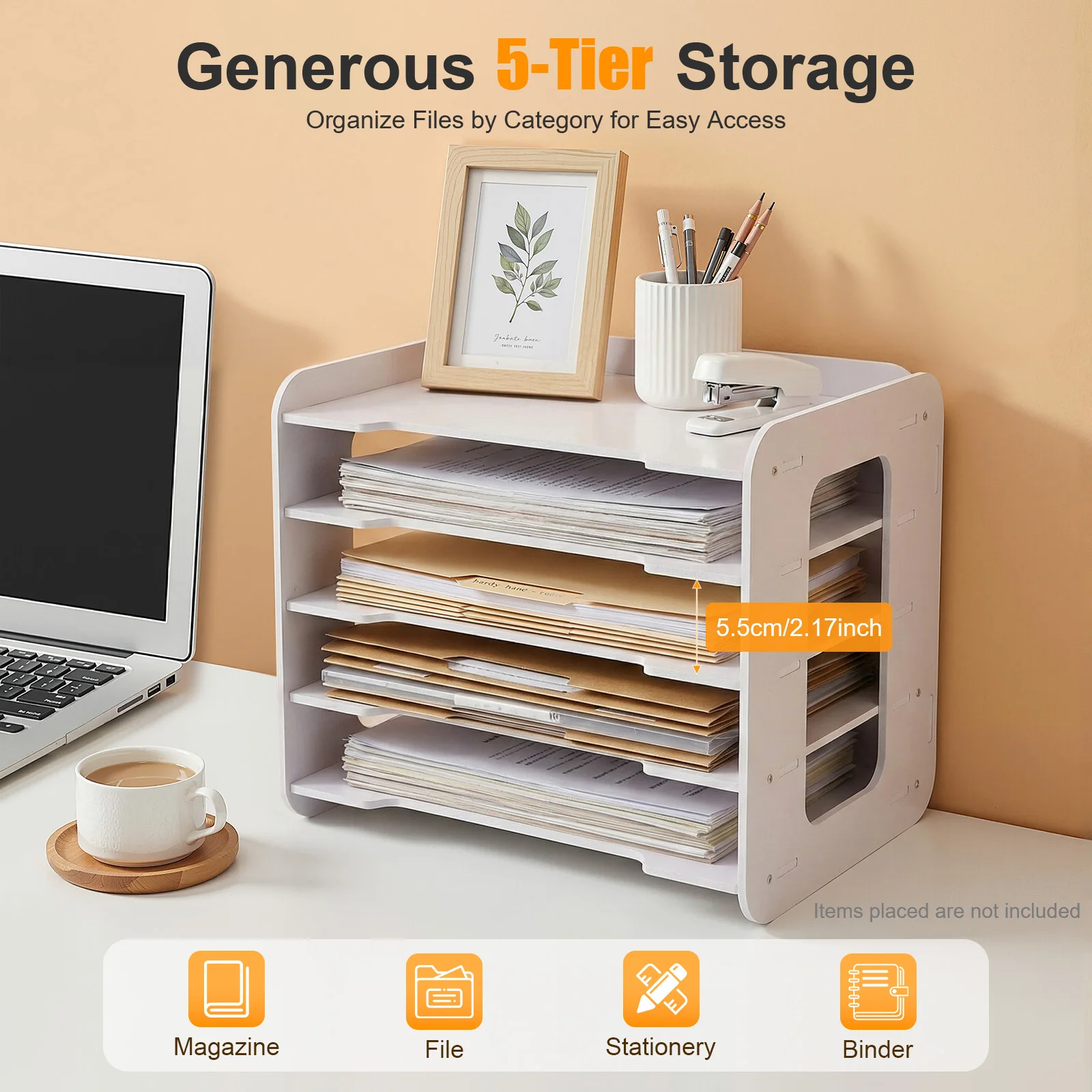 Desktop File Organizer 5 Layers White PVC Wood Plastic Storage Rack Office Desk Document Holder for Office Home Organization
Desktop File Organizer 5 Layers White PVC Wood Plastic Storage Rack Office Desk Document Holder for Office Home Organization