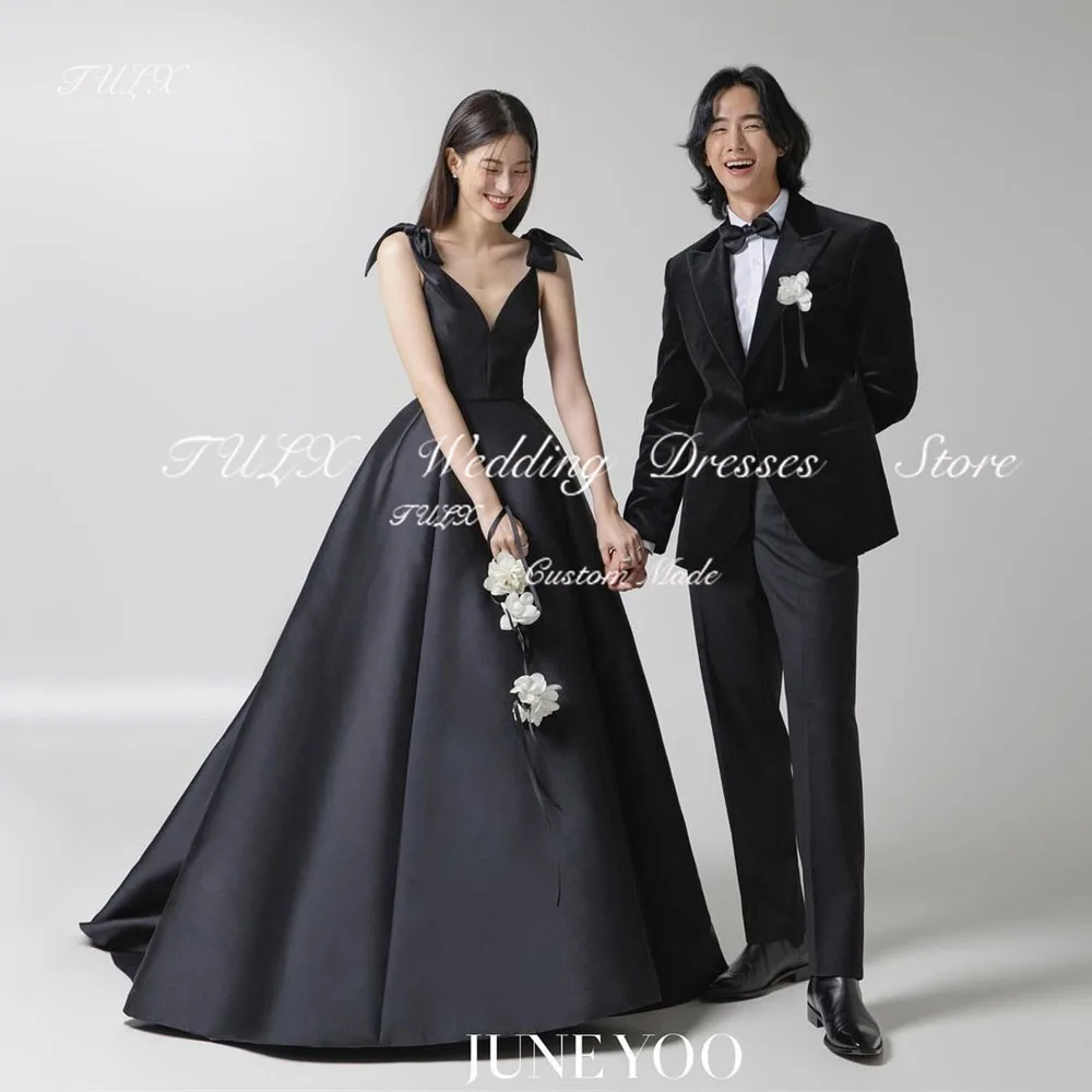 TULX Bow Strap Evening Dress Black Satin Corset Korea Wedding Photo Shoot Dress V Neck Floor Length Party Dress Customized 2025
TULX Bow Strap Evening Dress Black Satin Corset Korea Wedding Photo Shoot Dress V Neck Floor Length Party Dress Customized 2025