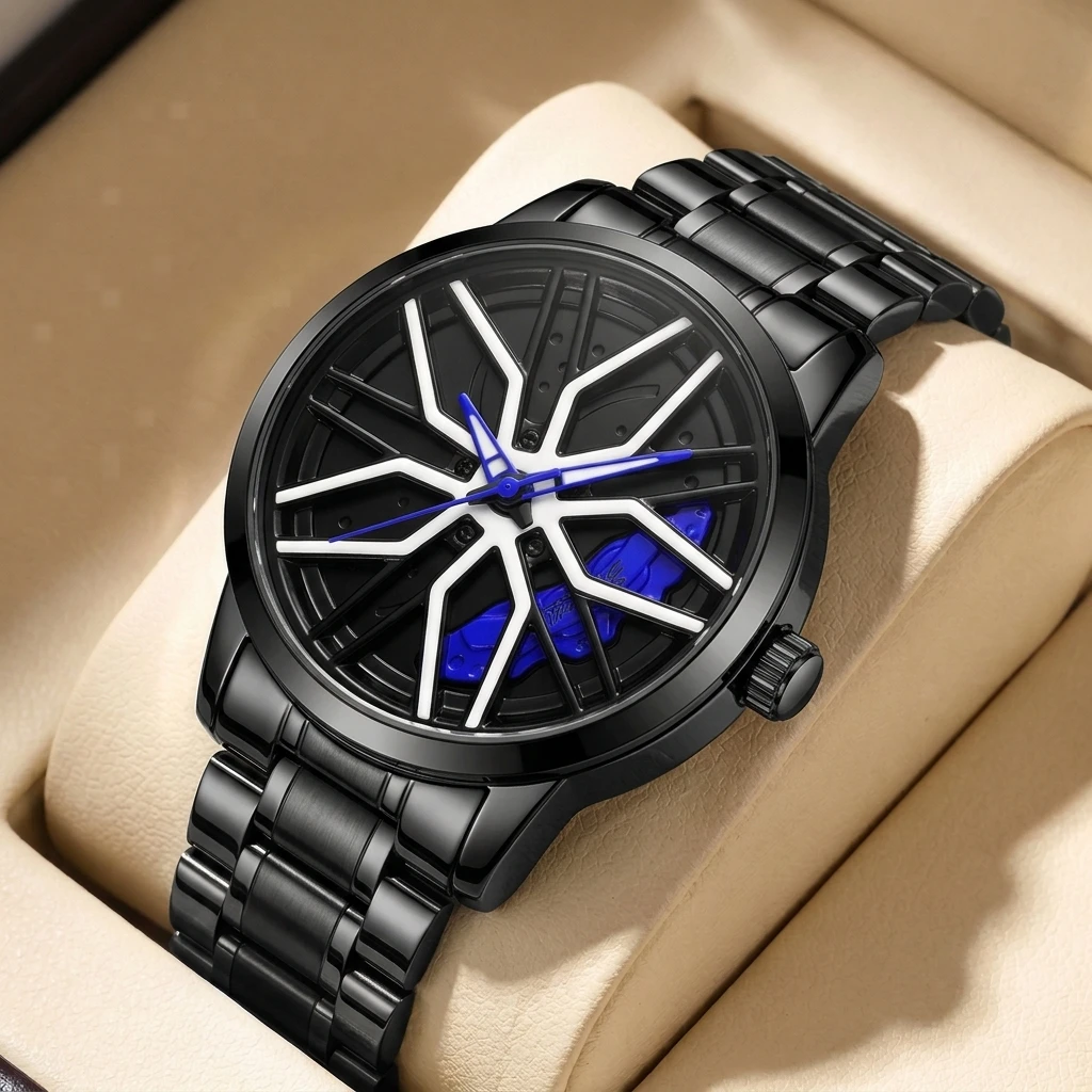 1pc Fashion Sports Watch with Black Metal Strap, Unique Hub Dial, Trendy Design, Suitable for Both Men and Women
1pc Fashion Sports Watch with Black Metal Strap, Unique Hub Dial, Trendy Design, Suitable for Both Men and Women