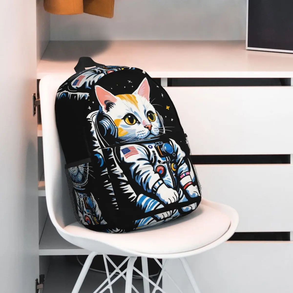 Whimsical Astronaut Cat And Stars In Space Backpack Student BookBag Children School Bag Computer Shoulder Bags for Men Women
Whimsical Astronaut Cat And Stars In Space Backpack Student BookBag Children School Bag Computer Shoulder Bags for Men Women
