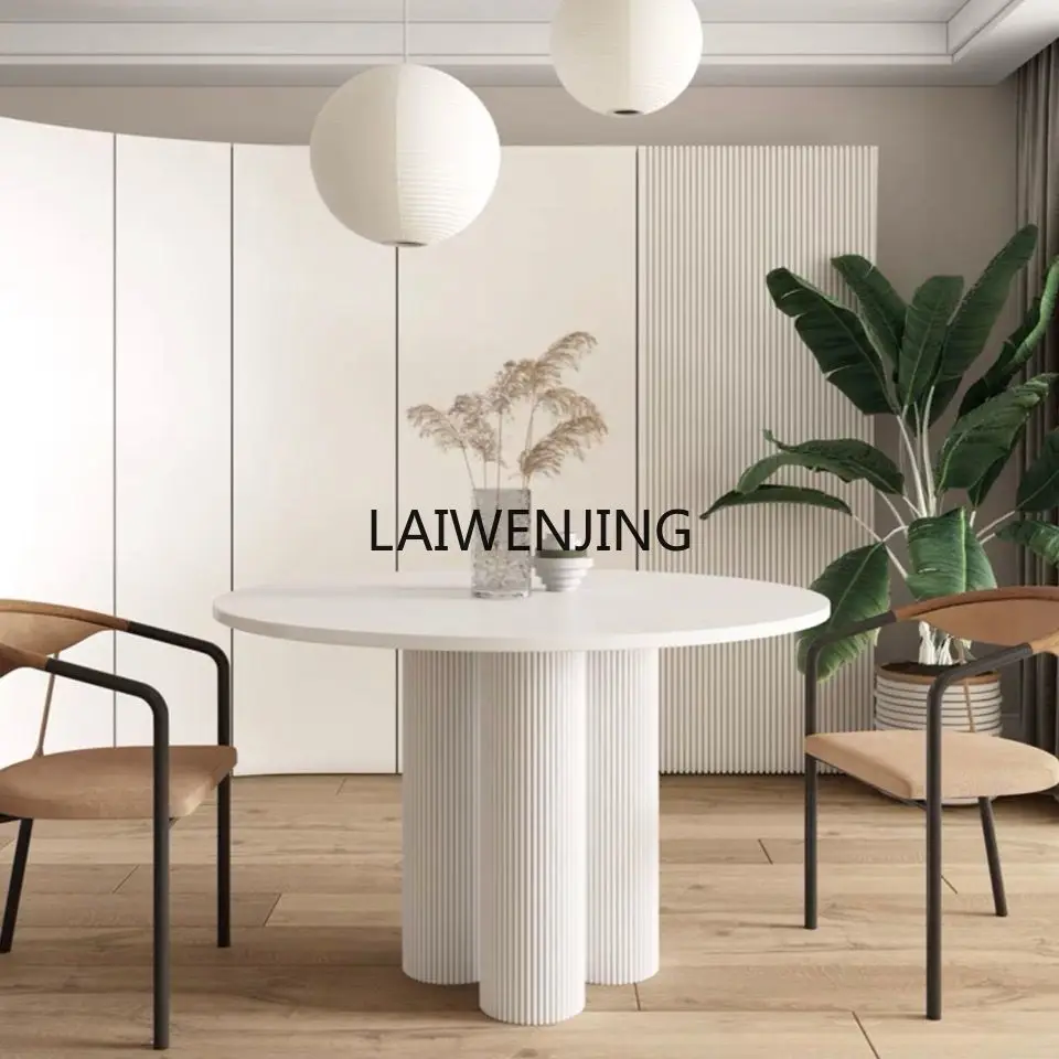 SGF rock slab round dining table simple pure white minimalist dining table household
SGF rock slab round dining table simple pure white minimalist dining table household