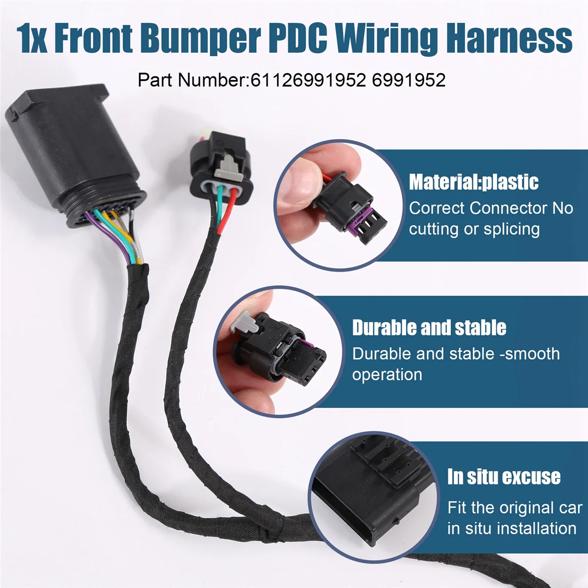 For BMW 3 Series 2015 320i/X3 2018/X1 2012 Front Bumper PDC Wiring Harness Loom 61126991952 6991952JADD
For BMW 3 Series 2015 320i/X3 2018/X1 2012 Front Bumper PDC Wiring Harness Loom 61126991952 6991952JADD