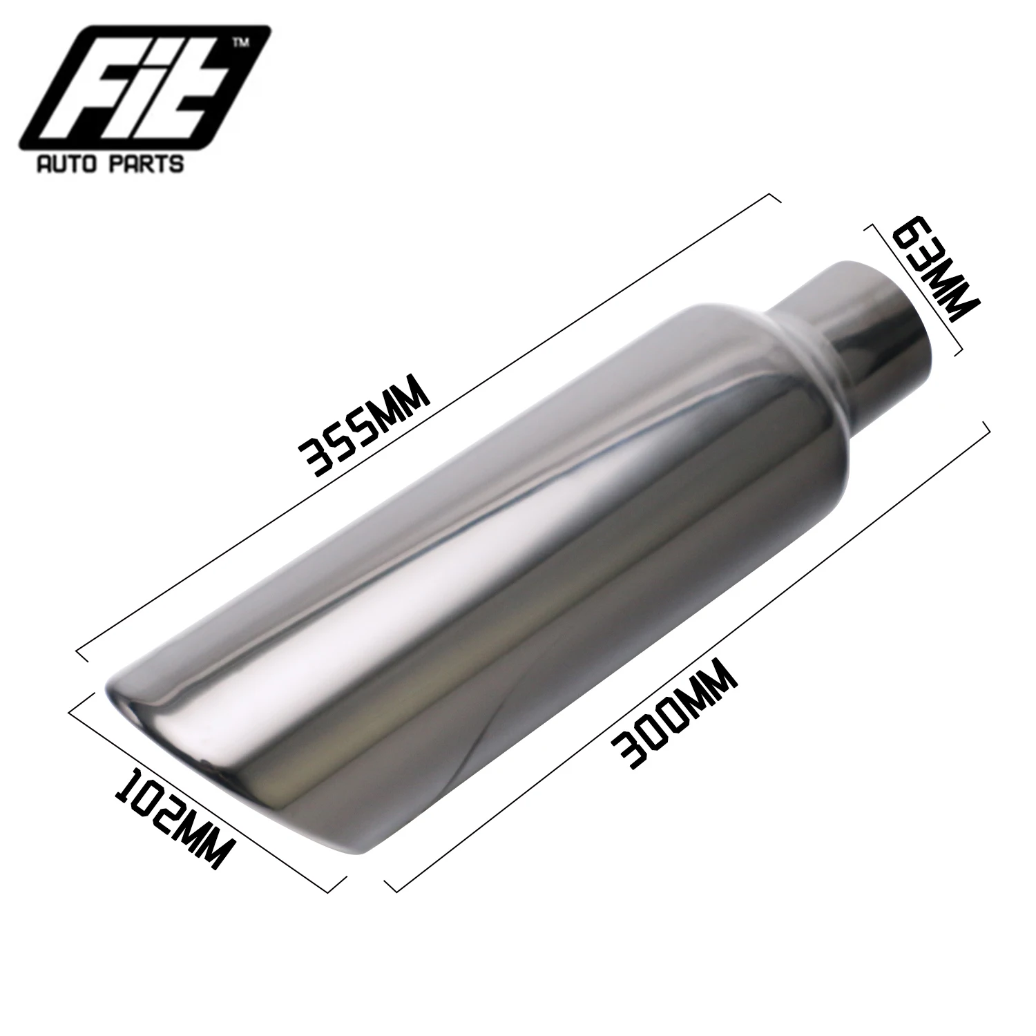 Stainless Steel muffler end pipe 63mm to 102mm universal Car rolled Exhaust Tip 355mm long with logo
Stainless Steel muffler end pipe 63mm to 102mm universal Car rolled Exhaust Tip 355mm long with logo