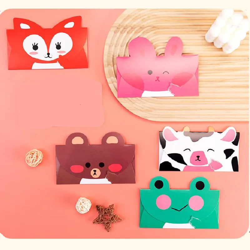 5Pcs/Set Creative Cartoon Animal Envelope DIY Message Thank Gift Greeting Card For Birthday Party Invitation Christmas Wedding
5Pcs/Set Creative Cartoon Animal Envelope DIY Message Thank Gift Greeting Card For Birthday Party Invitation Christmas Wedding