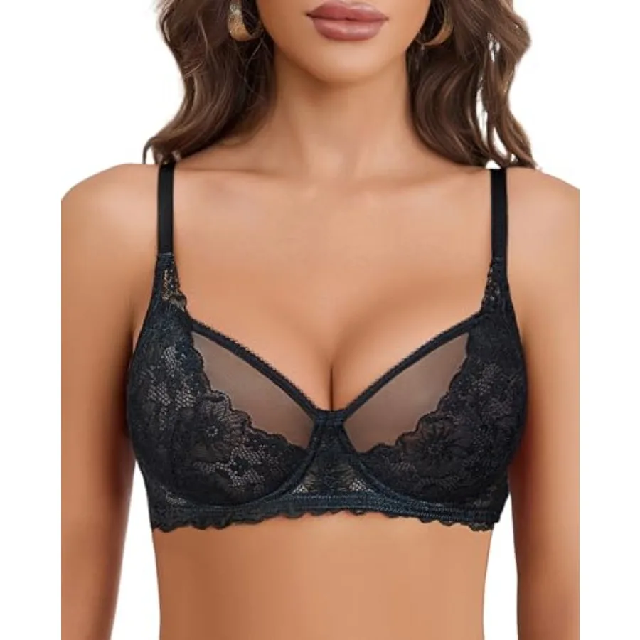 Avidlove Women Lace Bra Underwire Sexy Bralettes Unlined Mesh Full Coverage Lingerie Everyday Bras
Avidlove Women Lace Bra Underwire Sexy Bralettes Unlined Mesh Full Coverage Lingerie Everyday Bras