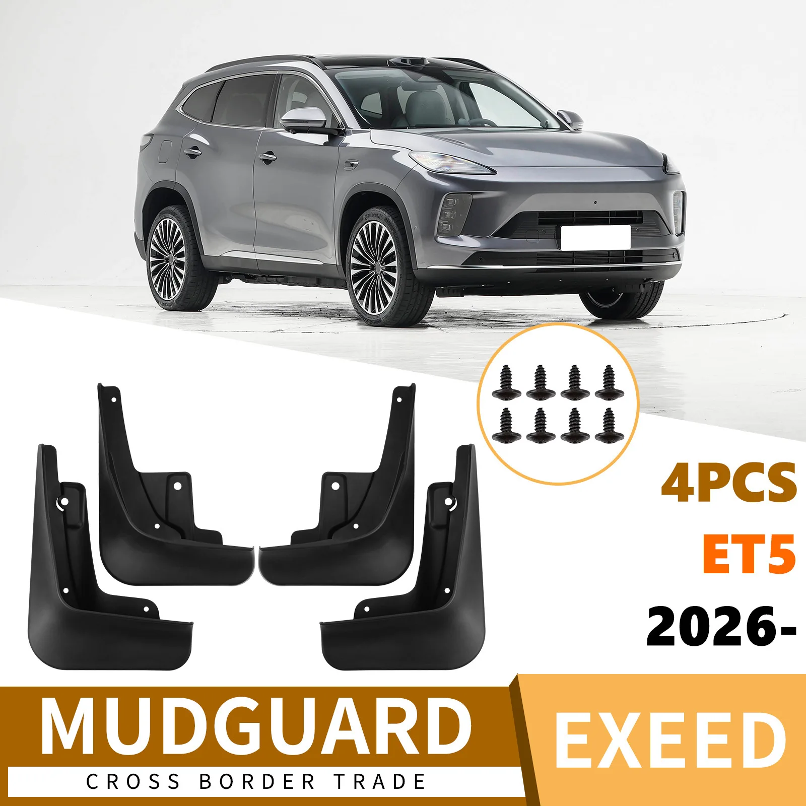 For 2026 Exeed ET5 Car Mud Flaps, Front & Rear, Matte Black, Modification Accessories
For 2026 Exeed ET5 Car Mud Flaps, Front & Rear, Matte Black, Modification Accessories