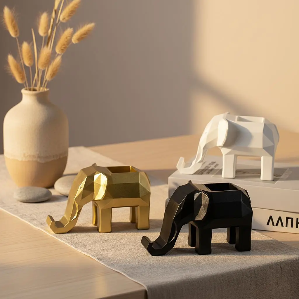 VILEAD Geometric Elephant Resin Figurine Multi-function Phone Stand Pencil Holder Modern Zen Art Decor for Home Desk
VILEAD Geometric Elephant Resin Figurine Multi-function Phone Stand Pencil Holder Modern Zen Art Decor for Home Desk