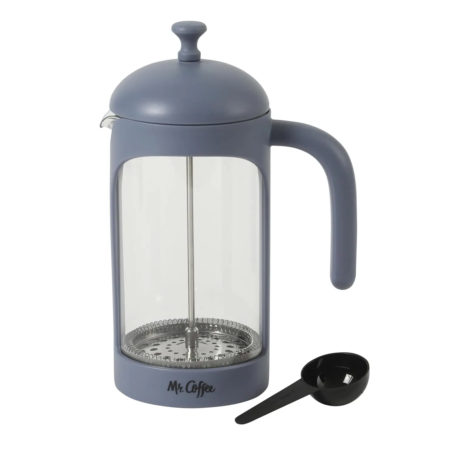 31oz French Press Coffee Maker, Borosilicate Glass Carafe, Blue Frame, Includes Scoop
31oz French Press Coffee Maker, Borosilicate Glass Carafe, Blue Frame, Includes Scoop