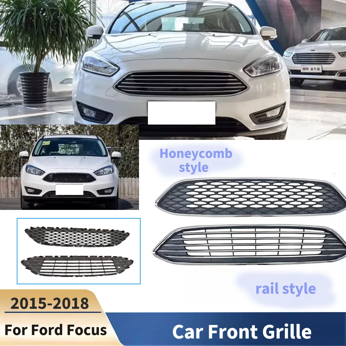 For Ford Focus 2015-2018 Car Front Grille Honeycomb Rail Style Racing Grills Splitter Spoiler Air Vent Cover Accessories Tuning
For Ford Focus 2015-2018 Car Front Grille Honeycomb Rail Style Racing Grills Splitter Spoiler Air Vent Cover Accessories Tuning