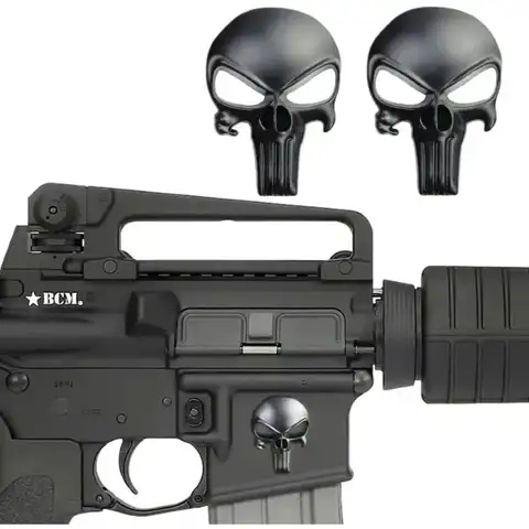 Tactical Skull 3D Solid Metal Sticker - Fit Motorcycle Car Airsoft Gun AR15 M4 M16 1911 Glock G17 G19 G22 G43X