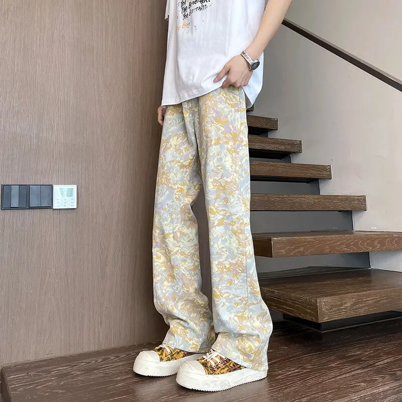 High Street Wear Men's Casual Loose Straight Leg Jeans Youth Fashion Elastic Waist Cotton Denim Pant Outdoor Full-Length Trouser
High Street Wear Men's Casual Loose Straight Leg Jeans Youth Fashion Elastic Waist Cotton Denim Pant Outdoor Full-Length Trouser