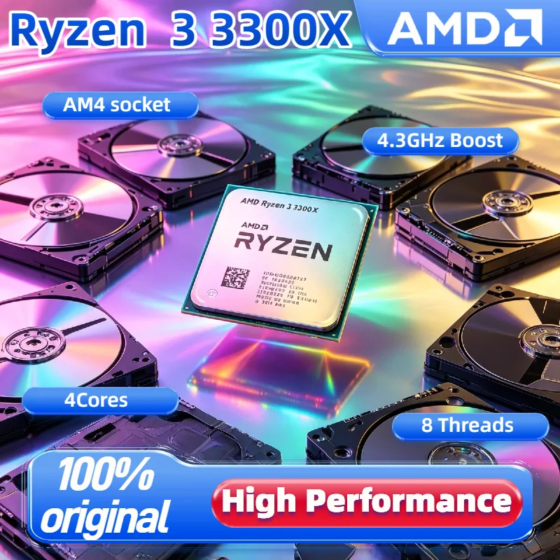 AMD Original Ryzen 3 3300X 4 Core 8 Thread 3.8GHz Base 4.3GHz Boost 65W 7nm AM4 PCIe 4.0 Desktop CPU Tray No Cooler
AMD Original Ryzen 3 3300X 4 Core 8 Thread 3.8GHz Base 4.3GHz Boost 65W 7nm AM4 PCIe 4.0 Desktop CPU Tray No Cooler