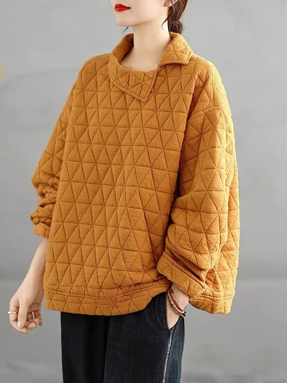 Casual Diamond id Cotton Collar Sweatirt Women's Autumn Winter Loose Large Size Overhead Cotton Warm Trendy Top
Casual Diamond id Cotton Collar Sweatirt Women's Autumn Winter Loose Large Size Overhead Cotton Warm Trendy Top