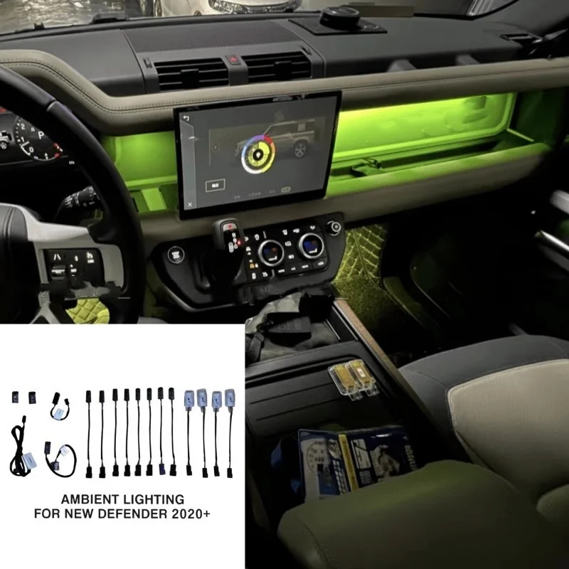 Лампа для салона автомобиля, атмосферные огни для Land Rover Defender 110 90 20-25, модифицированная декоративная лампа для ног, окружающий свет
Лампа для салона автомобиля, атмосферные огни для Land Rover Defender 110 90 20-25, модифицированная декоративная лампа для ног, окружающий свет