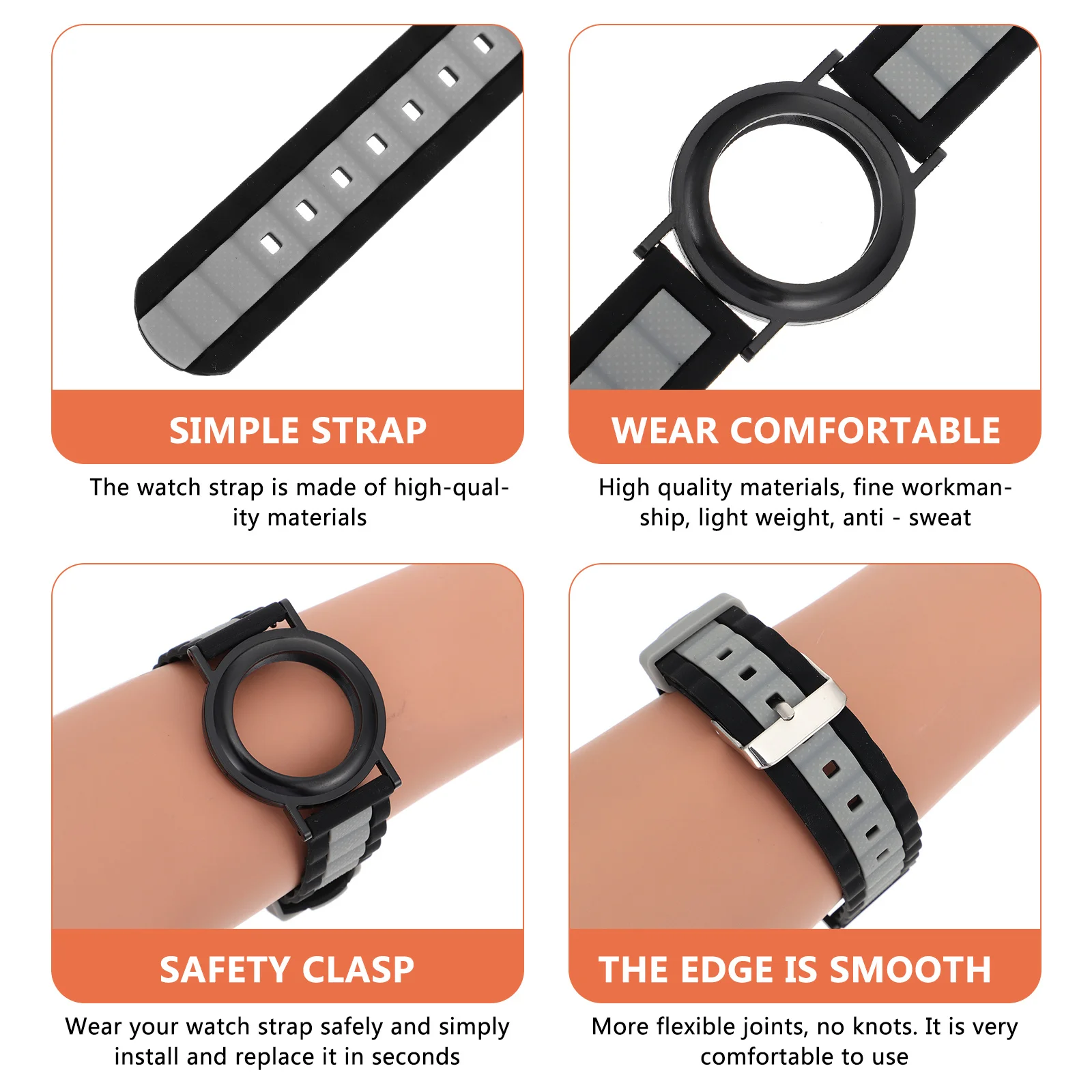 Silicone Wristband Secure Locking Strap Design Comfortable Durable Shock Absorbent Protective Cover for
Silicone Wristband Secure Locking Strap Design Comfortable Durable Shock Absorbent Protective Cover for