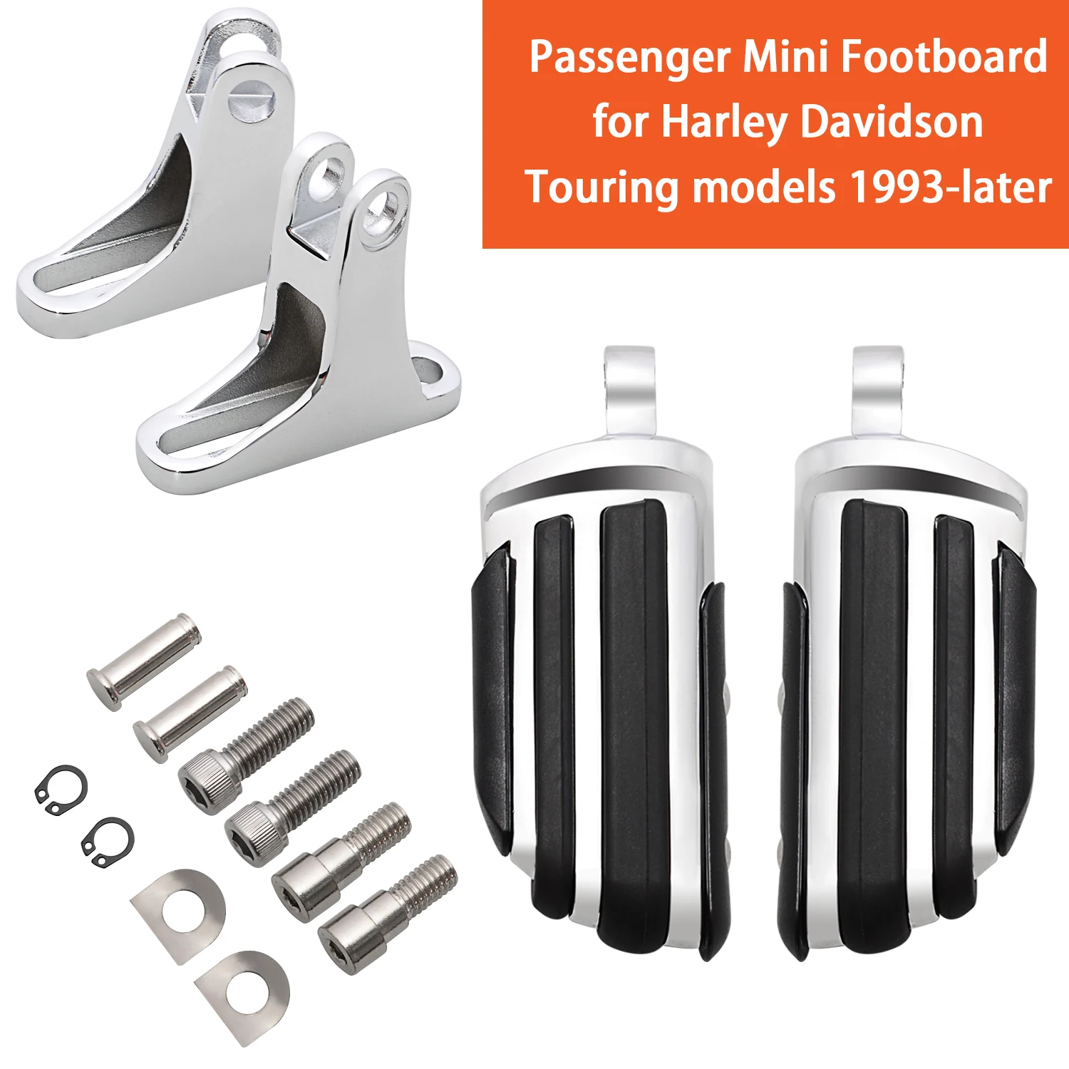Motorbike Rear Passenger Footpegs Mount Footrest Accessories For Harley Touring Road King Street Glide 1993-later Black/Chrome
Motorbike Rear Passenger Footpegs Mount Footrest Accessories For Harley Touring Road King Street Glide 1993-later Black/Chrome