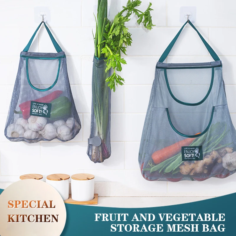 2pc Reusable Storage Bags Kitchen Hanging Mesh Bag Household Vegetable Fruit Mesh Bag Wall Mounted Storage Room Kitchen Tools
2pc Reusable Storage Bags Kitchen Hanging Mesh Bag Household Vegetable Fruit Mesh Bag Wall Mounted Storage Room Kitchen Tools