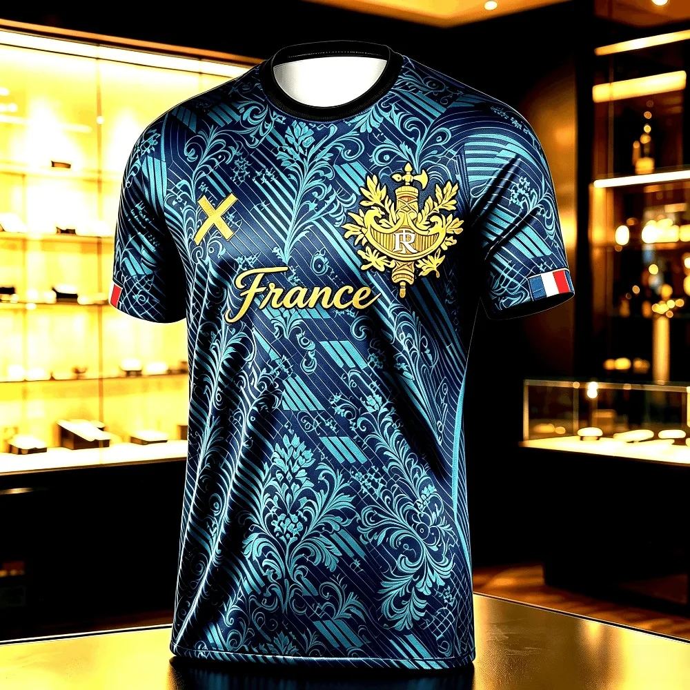Summer France Breathable T-shirts for Casual Sports Ashion Print Casual Women Short Sleeve Men's Sports Kids Football T-shirt
Summer France Breathable T-shirts for Casual Sports Ashion Print Casual Women Short Sleeve Men's Sports Kids Football T-shirt
