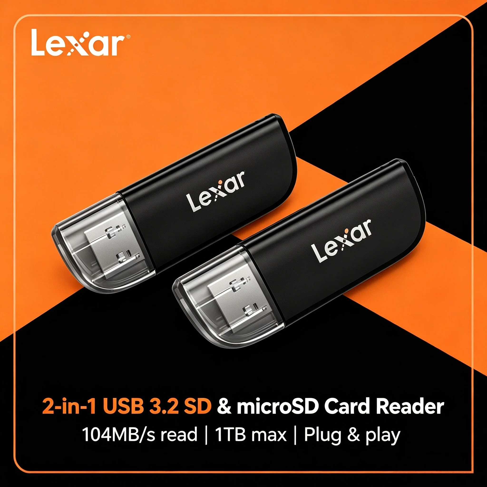 Lexar Micro SD Card Reader 2 in 1 Dual Card Slot USB 3.2 Gen1 High Speed Read TF SD Memory Card RW300U Card Reader Pro Max
Lexar Micro SD Card Reader 2 in 1 Dual Card Slot USB 3.2 Gen1 High Speed Read TF SD Memory Card RW300U Card Reader Pro Max
