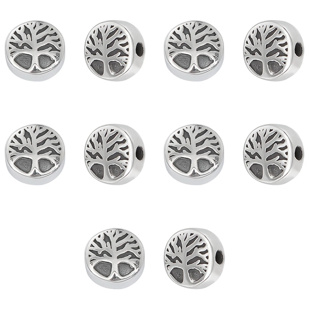 10Pcs Retro Beads Stainless Steel Spacer Beads Flat Round with Tree of Life Beads Antique Silver Loose Beads Beads Small
10Pcs Retro Beads Stainless Steel Spacer Beads Flat Round with Tree of Life Beads Antique Silver Loose Beads Beads Small