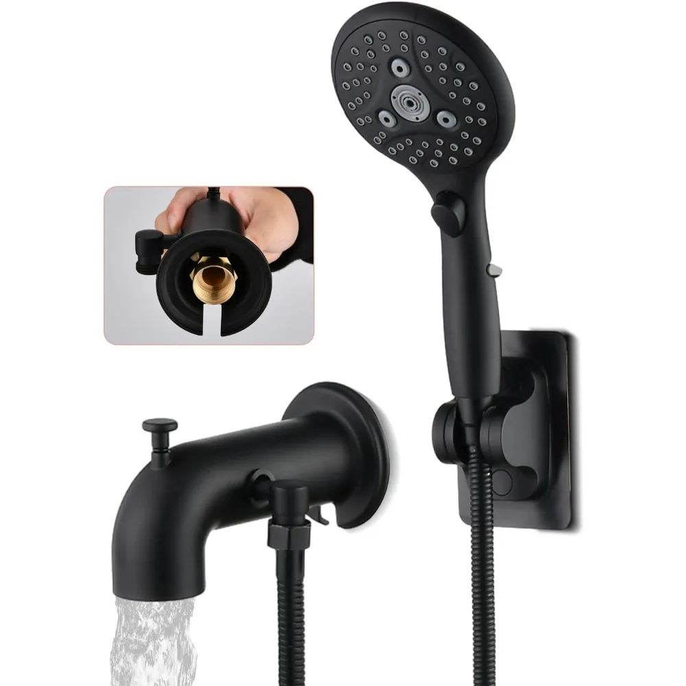 Matte Black Bathtub Faucet with Sprayer and Diverter for 1/2 or 3/4 IPS Threaded Tub Spout
Matte Black Bathtub Faucet with Sprayer and Diverter for 1/2 or 3/4 IPS Threaded Tub Spout