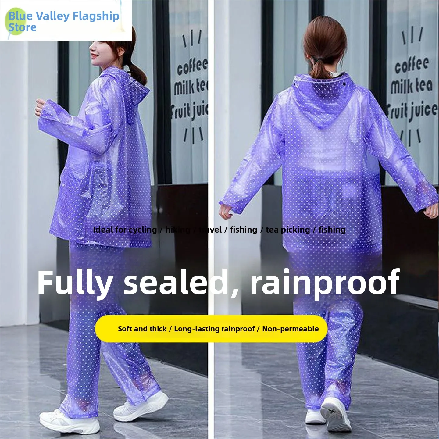 Women's Two-Piece Long Version Raincoat Rain Pants Vehicle Full Body Waterproof Clothing Adult Waterproof Suit
Women's Two-Piece Long Version Raincoat Rain Pants Vehicle Full Body Waterproof Clothing Adult Waterproof Suit