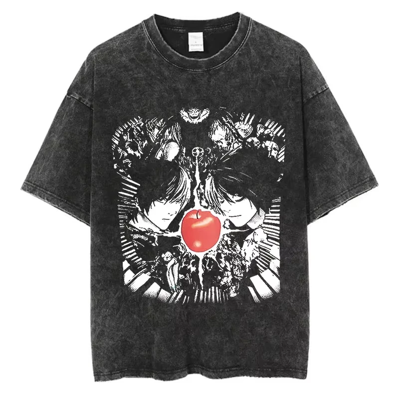 Harajuku Vintage Washed T Shirts Death Note Anime Graphic Printing T Shirt Oversize Cotton Fashion Streetwear Unisex Top Tee
Harajuku Vintage Washed T Shirts Death Note Anime Graphic Printing T Shirt Oversize Cotton Fashion Streetwear Unisex Top Tee
