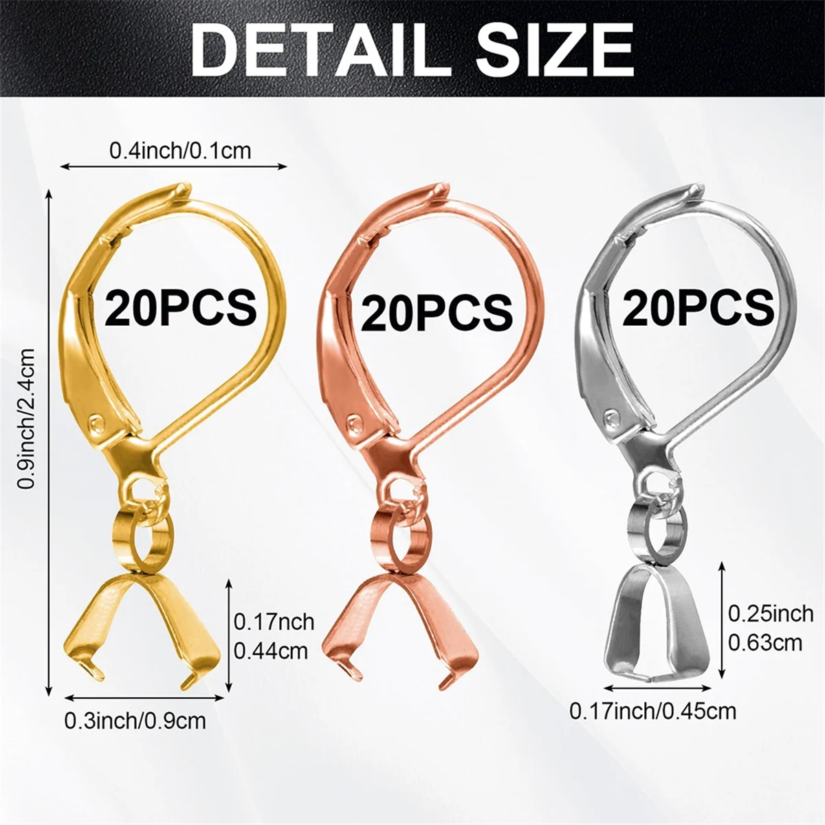 AT53 60Pcs Stainless Steel French Earring Hooks Leverback Ear Wires Pendant Clasp for DIY Jewelry Making
AT53 60Pcs Stainless Steel French Earring Hooks Leverback Ear Wires Pendant Clasp for DIY Jewelry Making