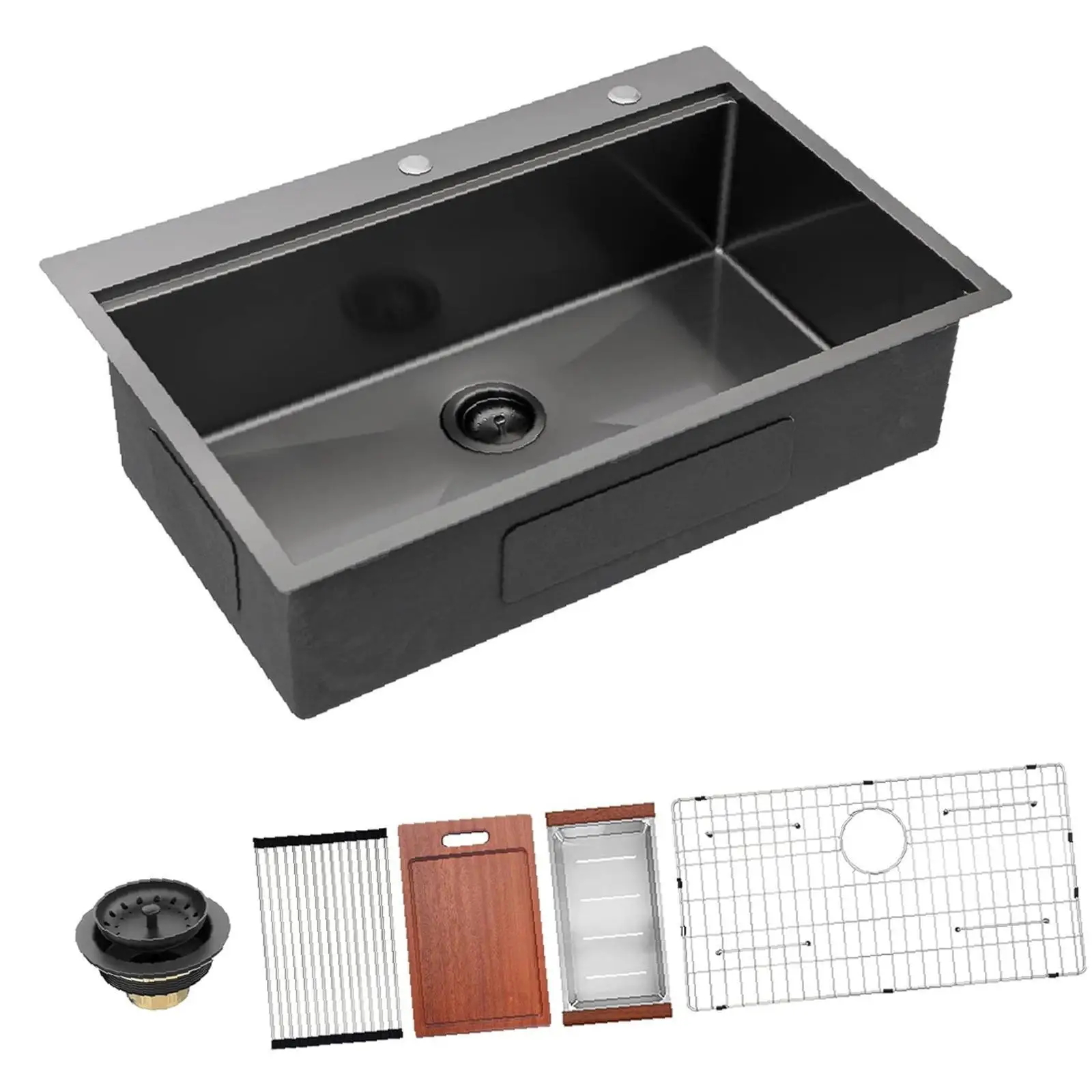 Премиальная кухонная мойка из нержавеющей стали цвета оружейной стали, 33 дюйма, с верхним монтажом, одинарная чаша, рабочая станция, нанопокрытие для умной кухни
Премиальная кухонная мойка из нержавеющей стали цвета оружейной стали, 33 дюйма, с верхним монтажом, одинарная чаша, рабочая станция, нанопокрытие для умной кухни