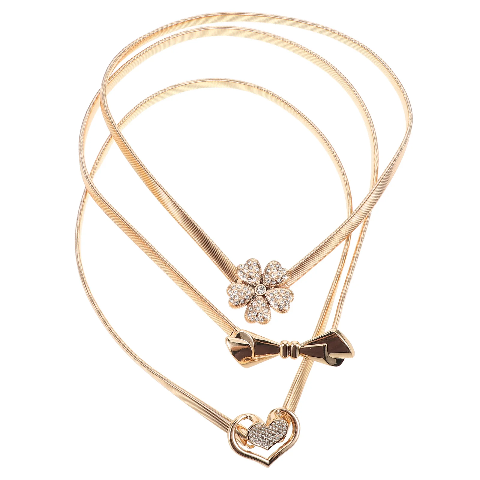 3Pcs Elegant Metal Waist Belts Stretchy Elastic Chain Bow Knot Waistband Adjustable Waist Chains Women Dress Accessories
3Pcs Elegant Metal Waist Belts Stretchy Elastic Chain Bow Knot Waistband Adjustable Waist Chains Women Dress Accessories