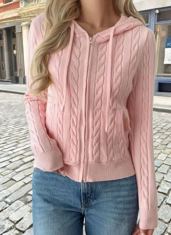 Women's Solid Color Hooded Jacket Zipper Closure Casual Comfortable Fit Autumn Winter Vacation Style Clothing 2025
Women's Solid Color Hooded Jacket Zipper Closure Casual Comfortable Fit Autumn Winter Vacation Style Clothing 2025