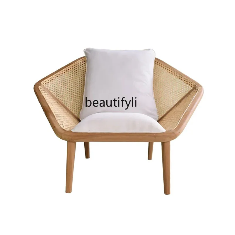 Nordic wabi-sandy wind solid wood rattan sofa chair retro homestay living room rattan art lazy leisure single chair
Nordic wabi-sandy wind solid wood rattan sofa chair retro homestay living room rattan art lazy leisure single chair