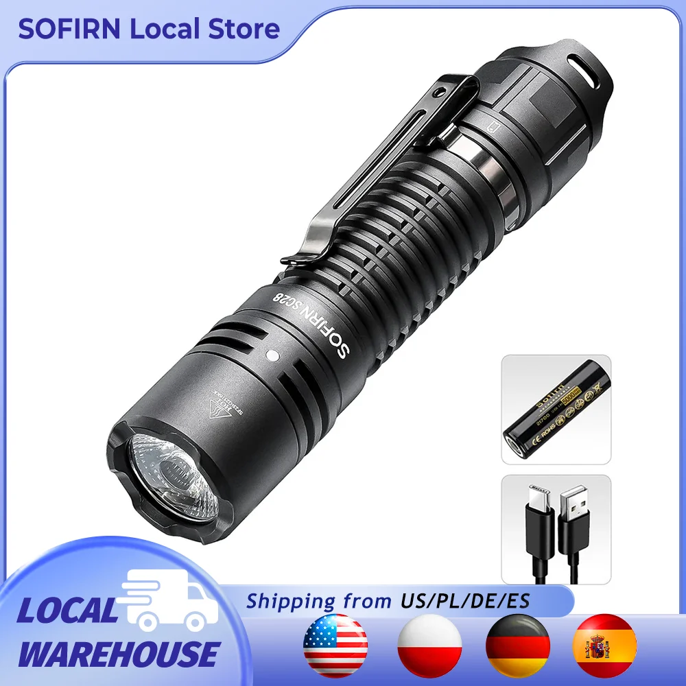 Sofirn SC28 2800Lm Powerful 21700 Rechargeable XHP50B HD LED Type-C Flashlight Protable Torch EDC Flash Light IPX8 for Camping
Sofirn SC28 2800Lm Powerful 21700 Rechargeable XHP50B HD LED Type-C Flashlight Protable Torch EDC Flash Light IPX8 for Camping