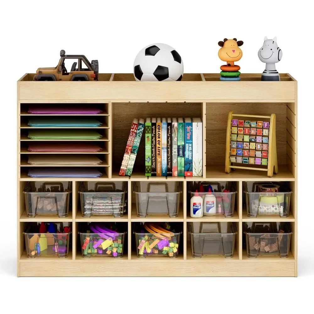 Wooden Playroom Storage Unit with Adjustable Shelves for Kids' Room and Toy Organization
Wooden Playroom Storage Unit with Adjustable Shelves for Kids' Room and Toy Organization