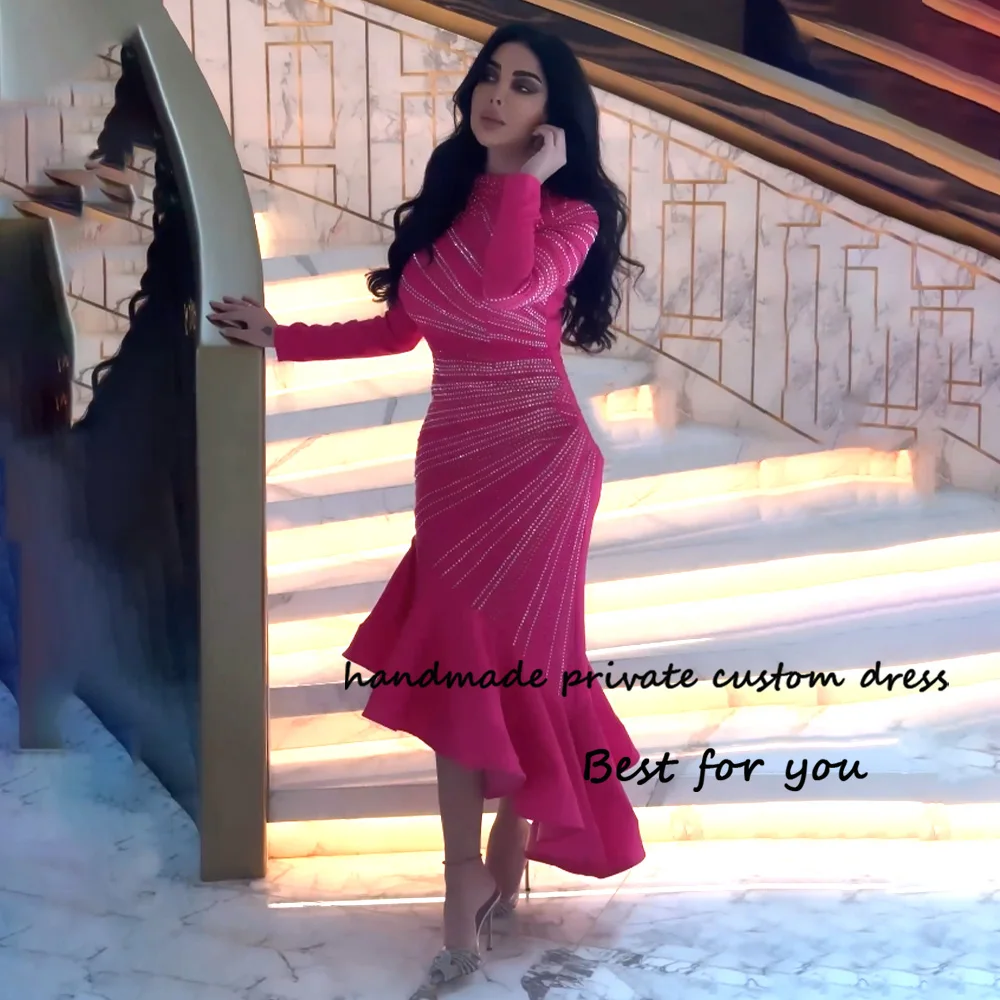 Saudi Arabic Mermaid Formal Evening Dresses Beads Satin Long Sleeve High Neck Dubai Prom Party Dress Floor Length Evening Gowns
Saudi Arabic Mermaid Formal Evening Dresses Beads Satin Long Sleeve High Neck Dubai Prom Party Dress Floor Length Evening Gowns