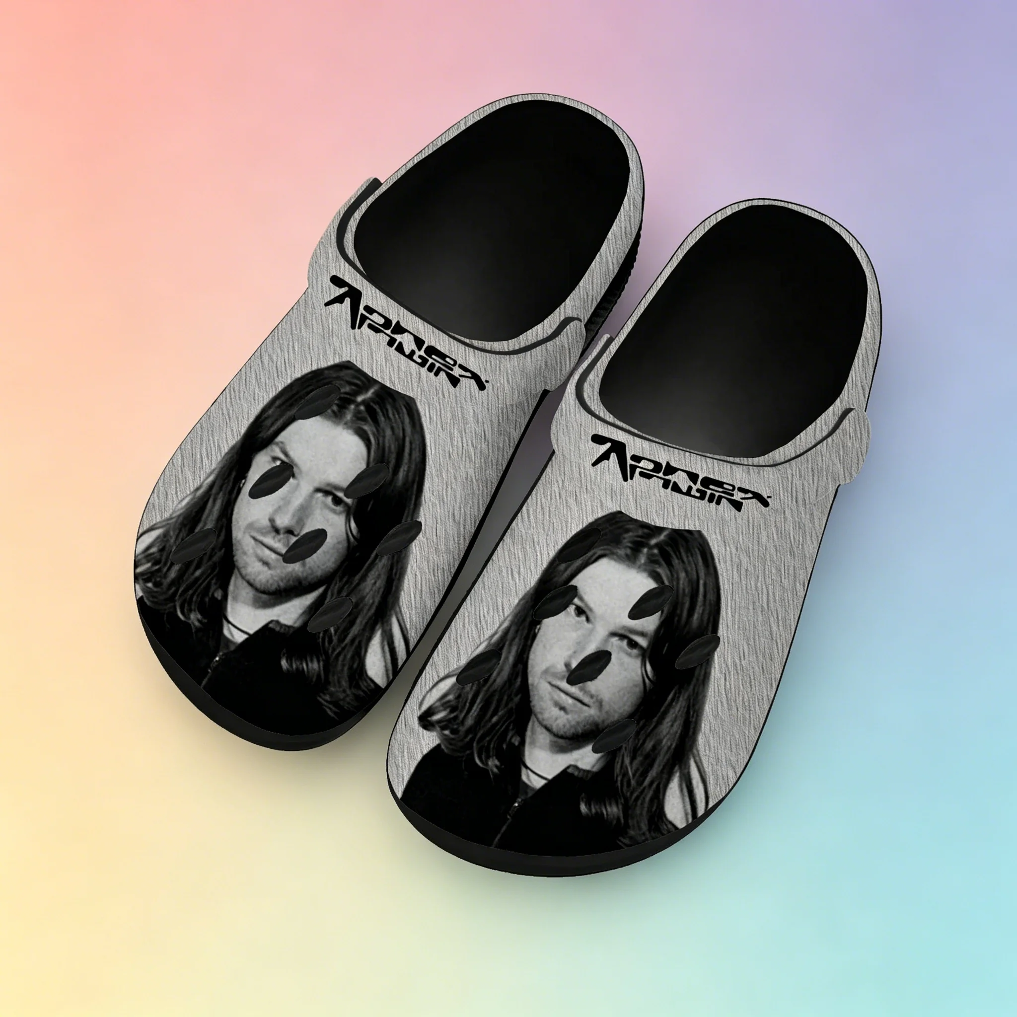 Aphex Twin Electronic Music Mixer Custom Clogs Graphic Print Lightweight Breathable Unisex Soft Sole Hole Slippers
Aphex Twin Electronic Music Mixer Custom Clogs Graphic Print Lightweight Breathable Unisex Soft Sole Hole Slippers