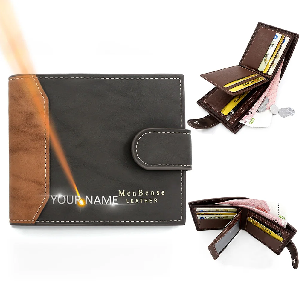 New Short Men Wallets Name Engraving Card Holder Male Buckle Wallet Small Coin Pocket Photo Holder Frosted Men's Purses
New Short Men Wallets Name Engraving Card Holder Male Buckle Wallet Small Coin Pocket Photo Holder Frosted Men's Purses
