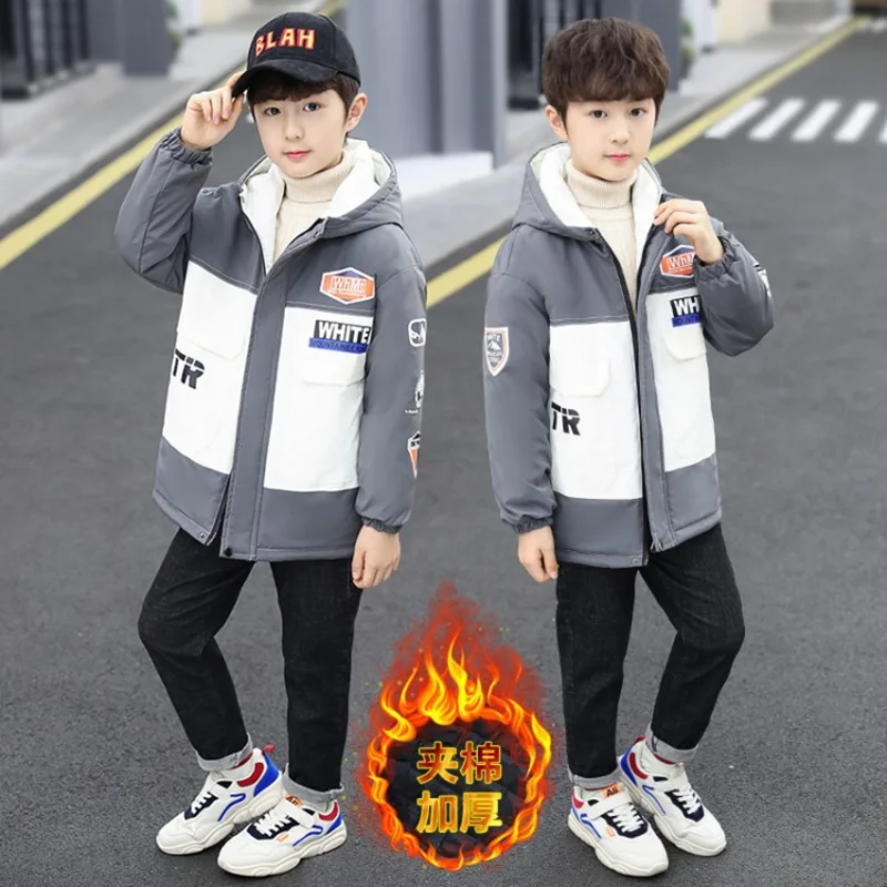 Boys Coat Jacket Outwear Tops Cotton 2022 Hooded Thicken Plus Velvet Winter Autumn School Gift Overcoat Children's Clothes
Boys Coat Jacket Outwear Tops Cotton 2022 Hooded Thicken Plus Velvet Winter Autumn School Gift Overcoat Children's Clothes