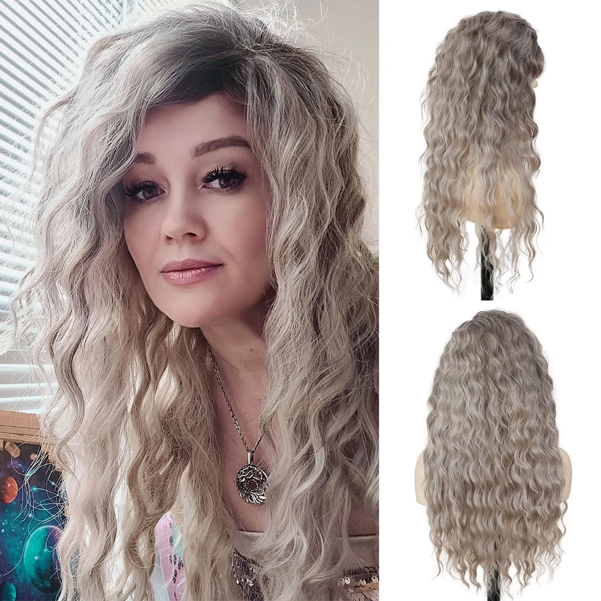 Long Wavy Wig Natural Synthetic Hair Ombre Blonde Dark Root Wigs for Women Heat Resistant Fluffy Layered 80s Rock Party Cosplay
Long Wavy Wig Natural Synthetic Hair Ombre Blonde Dark Root Wigs for Women Heat Resistant Fluffy Layered 80s Rock Party Cosplay